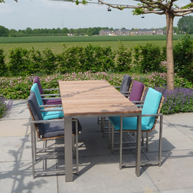 tuintafel, terrasstoelen, RVS, design