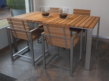 Moderne tuintafel twist 4 personen met stoelen - afb. 2