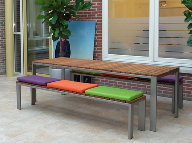 Moderne tuintafel 8 personen met banken - afb. 2